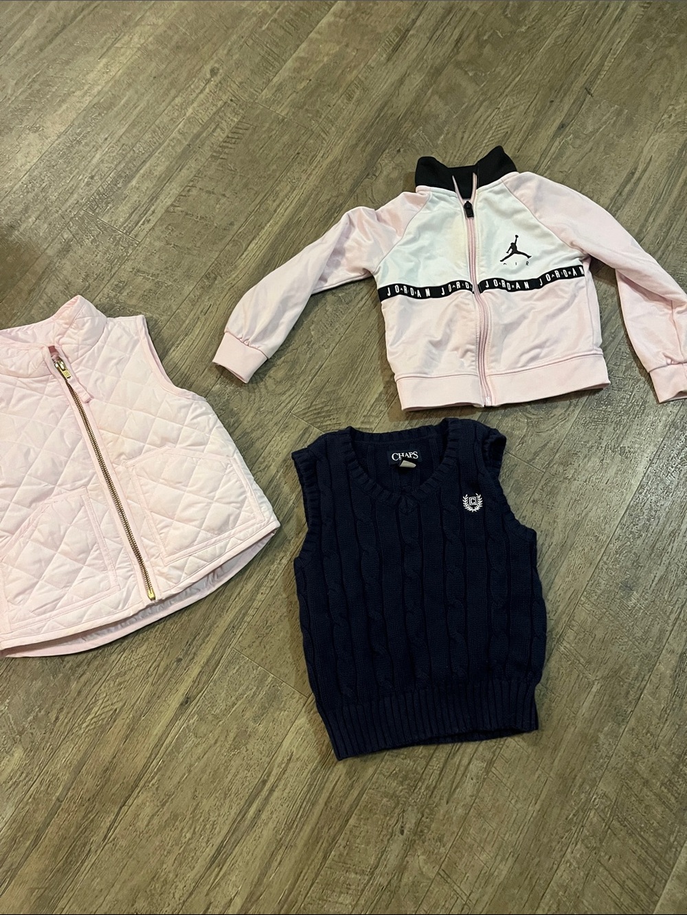 3 items bundle Jordan Girls Light Pink and Black Zip-Up Track Jacket